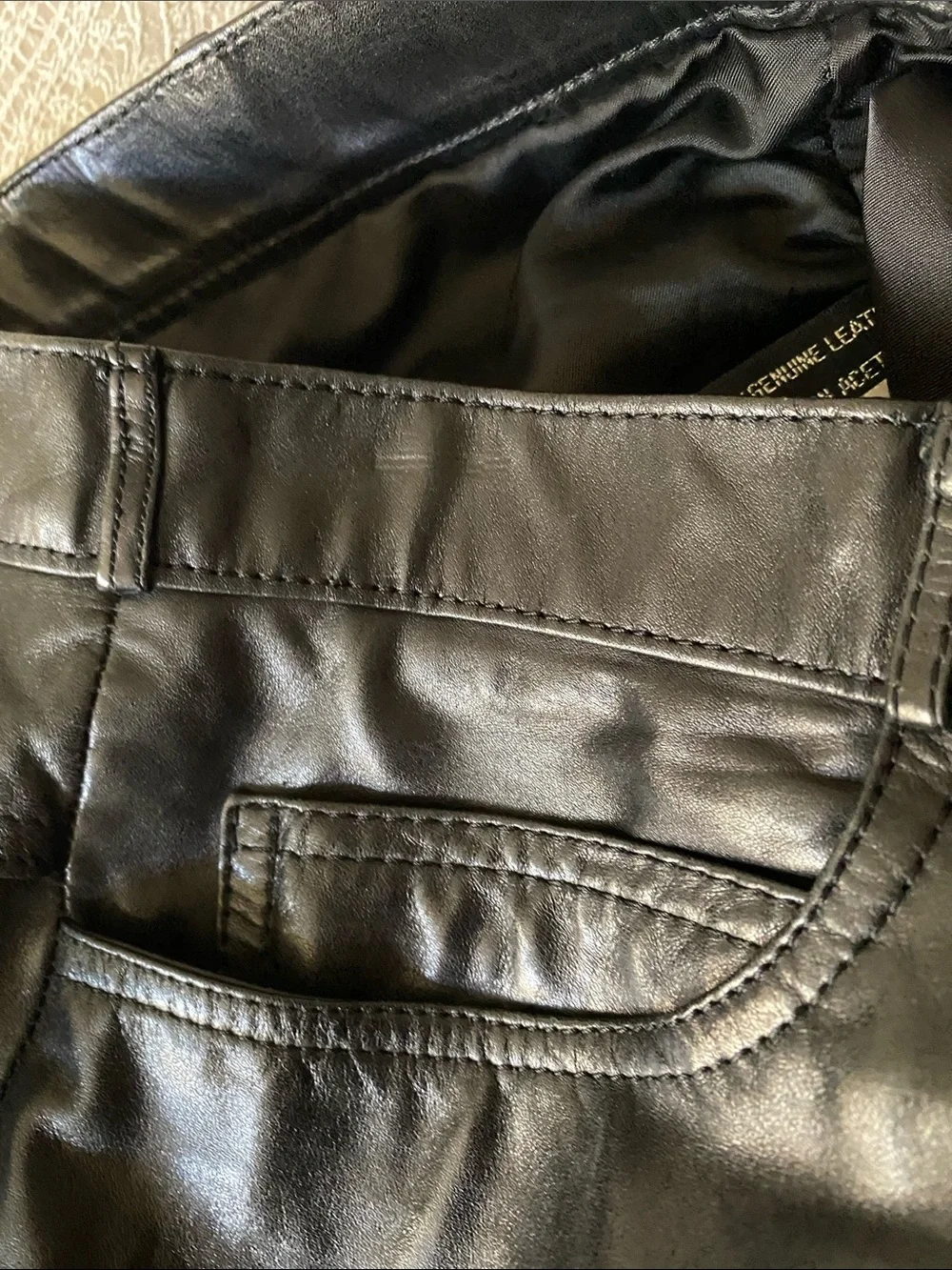 Wilson Black Slim Straight Leather Jeans